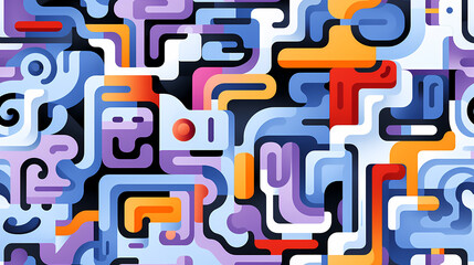 Seamless geometric labyrinth pattern. Modern texture. Repeatable abstract background.