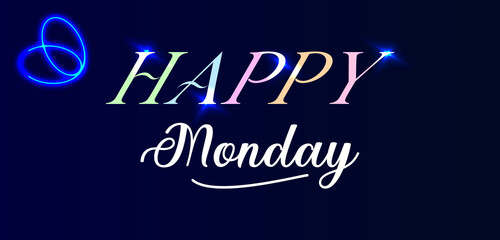 Happy Monday Stylish Text Design illustration