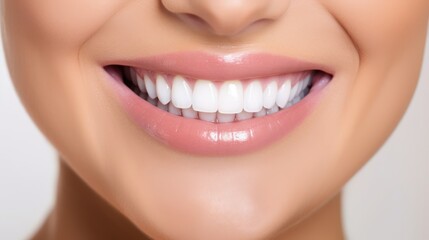 Perfect white teeth closeup studio photo