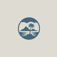 Island Logo EPS Format Design Very Cool 
