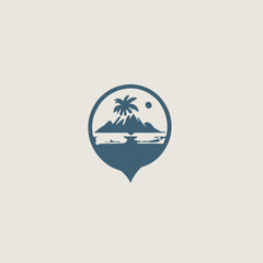 Island Logo EPS Format Design Very Cool 