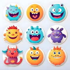 set of funny monsters