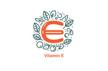 Nourishing Beauty: Vitamin E Vector Icon for Healthy Skin and Wellness