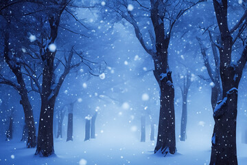 Magical winter forest