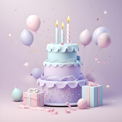 birthday cake with candles