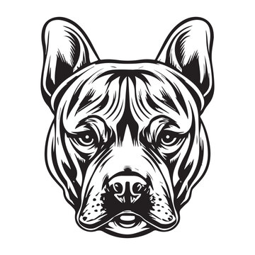 Peeking French Bulldog Adorable Terrier Portrait - Vector Mascot Collection and Artwork