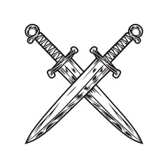 Medieval Vector Icons Thin Line Silhouettes of Military Weapons and Armor for Graphic Design