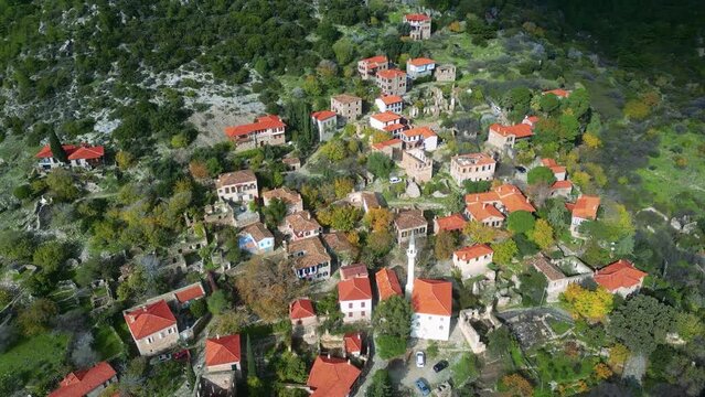 Aerial View Historical Village of Doganbey Karina, Soke, Aydin Province, Turkey