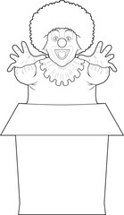 Clown Halloween Box Vector Graphic Art Illustration