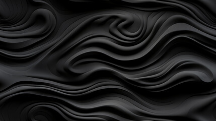 Fototapeta premium Black gypsum interior seamless background, line wave wall in a retro style