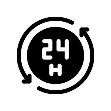 c24 hours glyph icon
