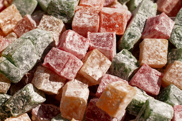 Turkish delight or lokum. Traditional oriental confections.