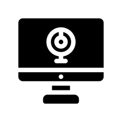 video conference glyph icon