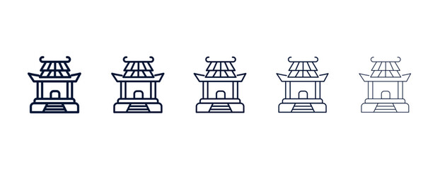 buddhist temple outline icon. Black, bold, regular, thin, light icon from buildings collection. Editable vector isolated on white background