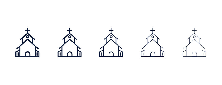 chuch outline icon. Black, bold, regular, thin, light icon from buildings collection. Editable vector isolated on white background