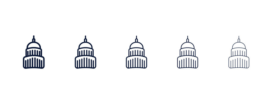 capitol building outline icon. Black, bold, regular, thin, light icon from buildings collection. Editable vector isolated on white background