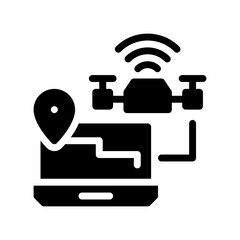 smart drone glyph icon