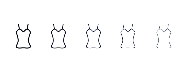 camisole outline icon. Black, bold, regular, thin, light icon from clothes collection. Editable vector isolated on white background - obrazy, fototapety, plakaty