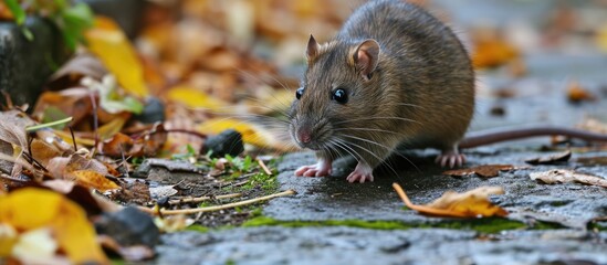City-dwelling brown rodent (Rattus norvegicus)