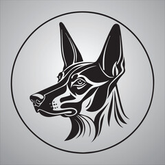 Doberman, Doberman Dog Face SVG, black and white Doberman vector