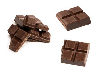 A chocolate bar isolated on white background.