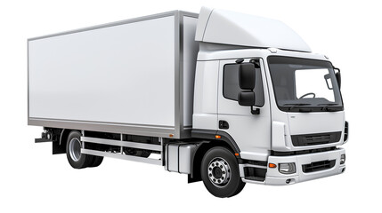 White delivery truck on transparent background PNG