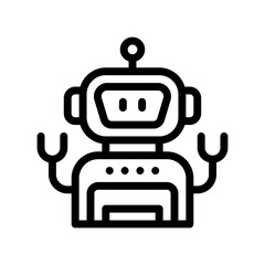 Naklejka premium robot line icon