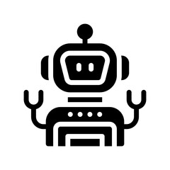 Naklejka premium robot glyph icon