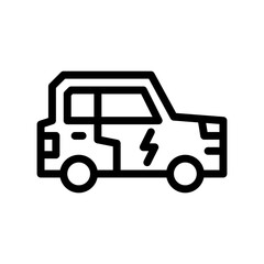 electric car line icon