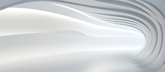 3D geometric abstract wave futuristic light white background. 3d tunnel background. Halway background. alleyway background.