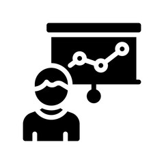 analytics glyph icon