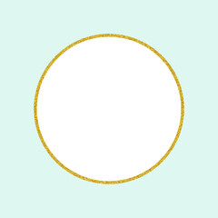 水色の背景に金色のラメのフレーム - シンプルな正方形のデザイン素材
