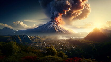 Huge volcano eruption - Powered by Adobe