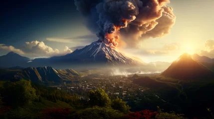 Fotobehang Huge volcano eruption © Kondor83