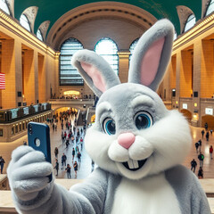 The Easter Bunny Continues His US Road Trip & Quest For Selfies