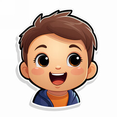 Wow pop art boy. little surprised guy with open smile with wow. Illustration in modern comic style. Colorful pop art