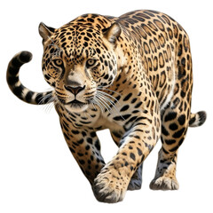 Leopard panther running image on a transparent background