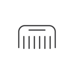 comb icon. sign for mobile concept and web design. outline vector icon. symbol, logo illustration. vector graphics. - obrazy, fototapety, plakaty