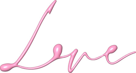 Pink lettering illustration