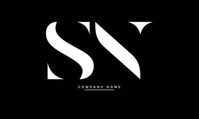 SN, NS, S, N Abstract Letters Logo Monogram