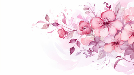 Floral Watercolor Illustration with Elegant Typography: "Celebrating the Strength of Women," Women's Day, Cards