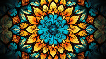 Creative Vector Background with Arabesque Patterns Forming an Artistic Kaleidoscope, Vector