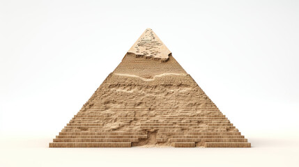 Ancient Egyptian pyramid. Isolated on white background - obrazy, fototapety, plakaty