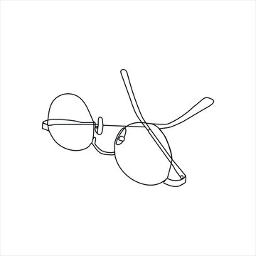 recommend clip art: Glasses single continuous line art drawing vector. One line Glasses vector background. Protection eye from sun. Vector illustration
                    