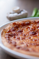 slice of pizza with meat