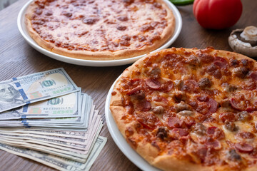 pizza and money