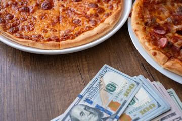 pizza and money