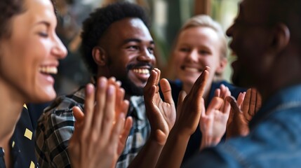 Obraz premium Genuine Moments of Appreciation and Camaraderie on Employee Appreciation Day