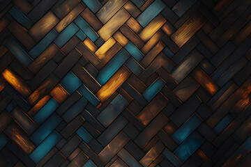 Wooden bauhaus modern parquet seamless pattern background. Repeating decoration geometry for wall