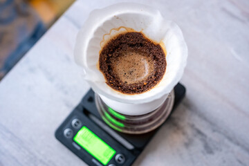 brewing coffee with the v60 method	